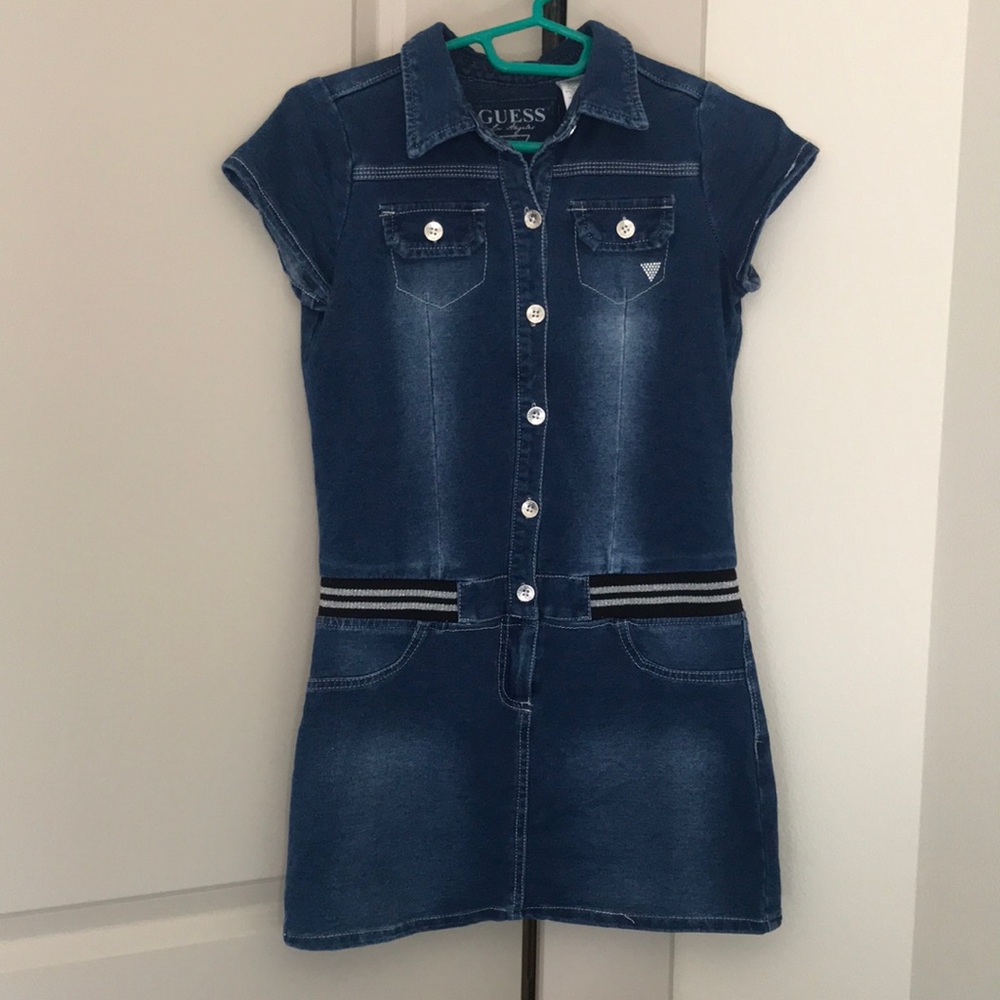 Guess denim stretch girl size 18 dress good condition length 29 in width 15